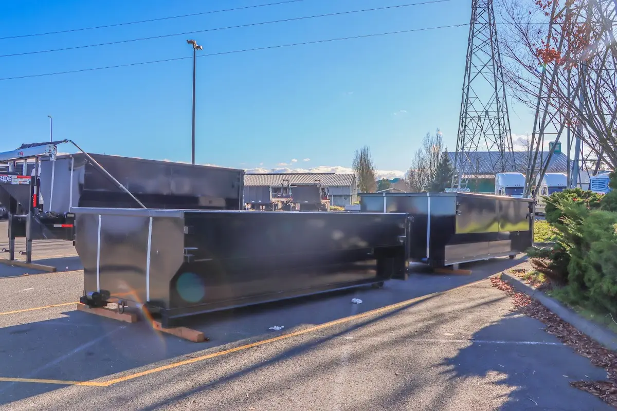 Roll-off dumpster ready for waste disposal at job site for Roofing Dumpster Rental in Josephine